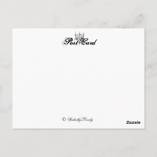 Raven en schedel briefkaart (Achterkant)