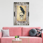 Raven en schedel canvas afdruk (Insitu (Woonkamer))
