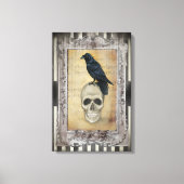 Raven en schedel canvas afdruk (Voorkant)