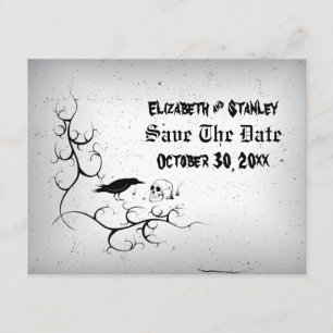 Raven en schedel Gotische bruiloft Save the Date