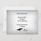 Raven en schedel Gotische bruiloft Save the Date (Achterkant)