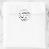 Raven en schedel Gotische bruiloft Save the Date Ronde Sticker (Tas)
