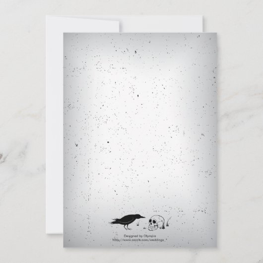 Raven en schedel Gotische bruiloft vrijgezellenfee Kaart (Achterkant)