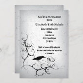 Raven en schedel Gotische bruiloft vrijgezellenfee Kaart (Voorkant / Achterkant)