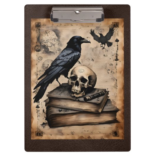 Raven en Schedel Magie Klembord (Voorkant)