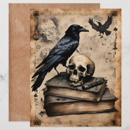 Raven en Schedel Magie Scrapbook Papier