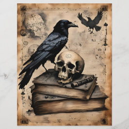 Raven en Schedel Magie Scrapbook Papier