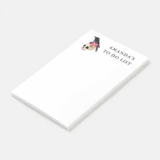Raven en schedel om lijst uit te voeren post-it® notes (Schuin)