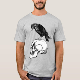 Raven en schedel t-shirt