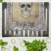 Raven en schedel theedoek (Gevouwen)