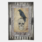 Raven en schedel theedoek (Verticaal)