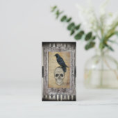 Raven en schedel visitekaartje (Staand voorkant)