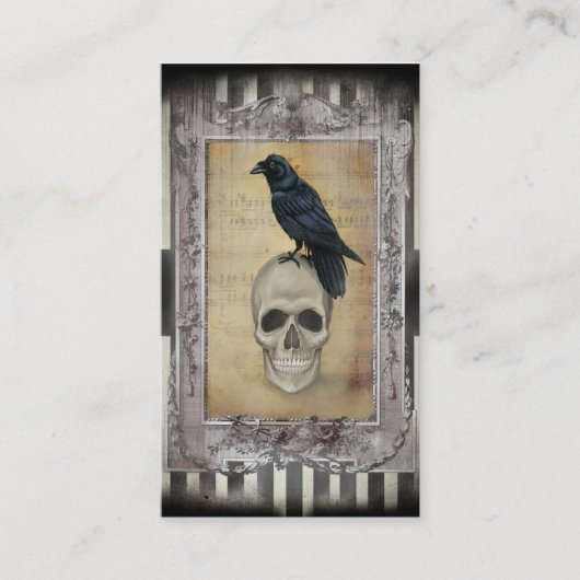 Raven en schedel visitekaartje (Voorkant)