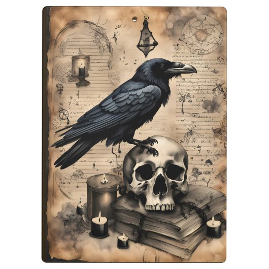 Raven en Skull Arcane Page Klembord (Achterkant)
