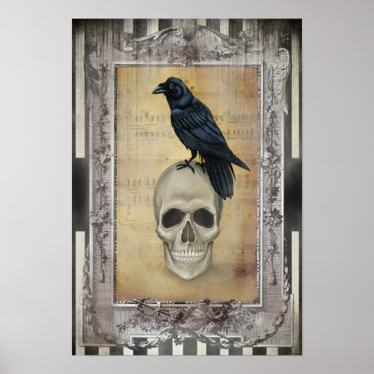Raven en Skull halloween Poster (Voorkant)