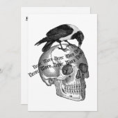 Raven en Skull Halloween Uitnodiging (Voorkant / Achterkant)