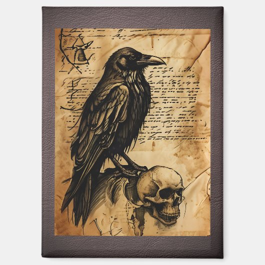 Raven en Skull Junk Journal Page Magneet (Voorkant)