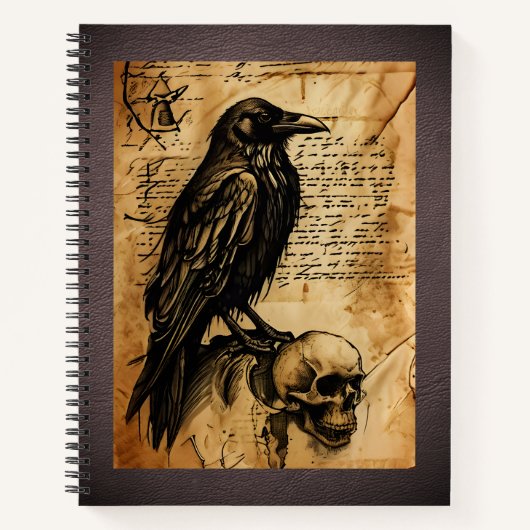 Raven en Skull Junk Journal Page Notitieboek (Voorkant)