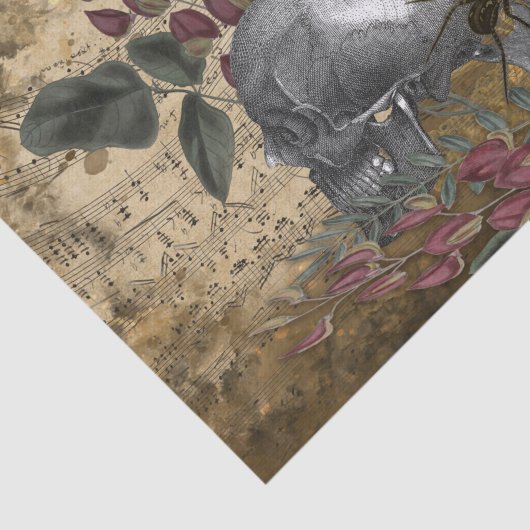 Raven en Skulls Floral Tissuepapier (Detail)