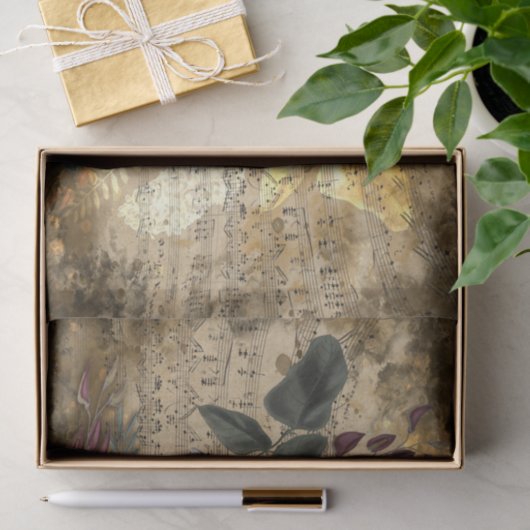 Raven en Skulls Floral Tissuepapier (Geschenk)