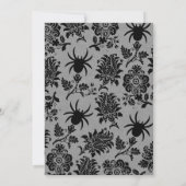 Raven en Spider Damask Grey Linen Wedding Uitnodig Kaart (Achterkant)