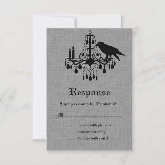 Raven en Spider Damask Grijs Linnen RSVP (Voorkant)