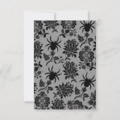 Raven en Spider Damask Grijs Linnen RSVP Kaartje (Achterkant)