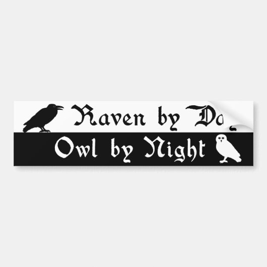 Raven en Uil Bumpersticker (Voorkant)