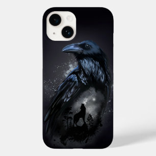 Raven en wolf die op de maan huilen Case-Mate iPhone 14 hoesje