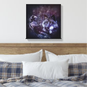 Raven en Wolf - Vegvisir en Tree of life Canvas Afdruk (Insitu (Slaapkamer))