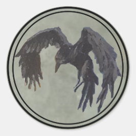 Raven Envelope Seal Ronde Sticker