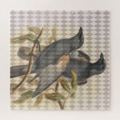  Raven Ephemera op Taupe Harlequin Pattern Legpuzzel (Horizontaal)