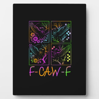 Raven F-Caw-F Colorful Neon Goth Bird Funny  Fotoplaat