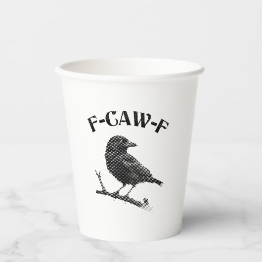 Raven F-CAW-F Halloween Minimalist Papieren Bekers (Voorkant)