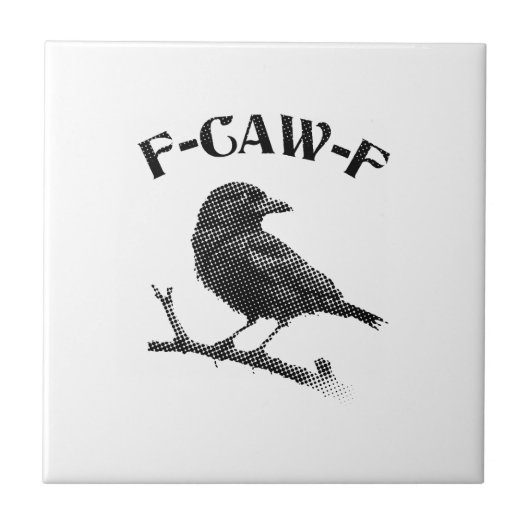 Raven F-CAW-F Halloween Minimalist Tegeltje (Voorkant)