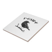 Raven F-CAW-F Halloween Minimalist Tegeltje (Zijkant)