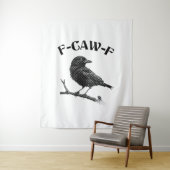 Raven F-CAW-F Halloween Minimalist Wandkleed (In situ)