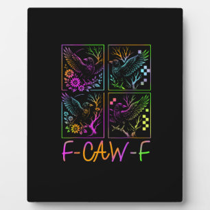 Raven F-Caw-F Kleurrijke Neon Goth Vogel Grappig Fotoplaat