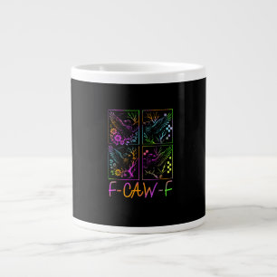 Raven F-Caw-F Kleurrijke Neon Goth Vogel Grappig Grote Koffiekop