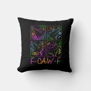 Raven F-Caw-F Kleurrijke Neon Goth Vogel Grappig Kussen