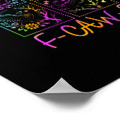 Raven F-Caw-F Kleurrijke Neon Goth Vogel Grappig Poster (Hoek)