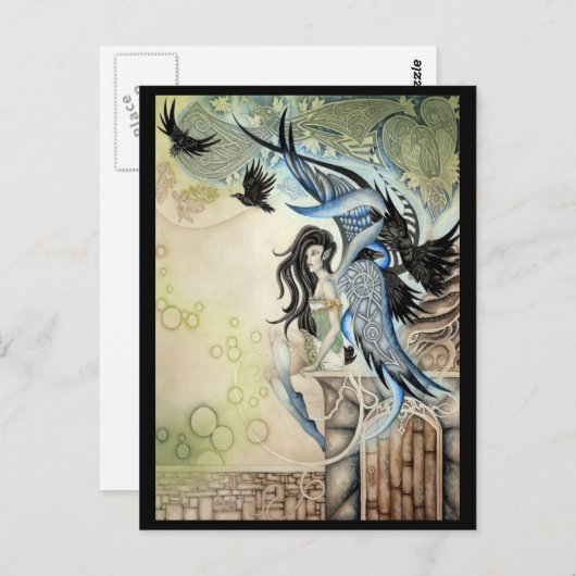 Raven Faery Briefkaart (Voorkant / Achterkant)