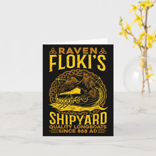 Raven Flokis Shipyard Nordic Mythology Viking Kaart (Gele Bloem)