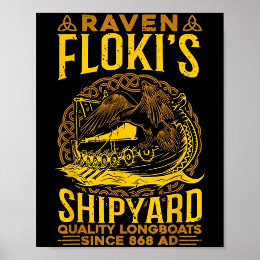 Raven Flokis Shipyard Nordic Mythology Viking Poster (Voorkant)