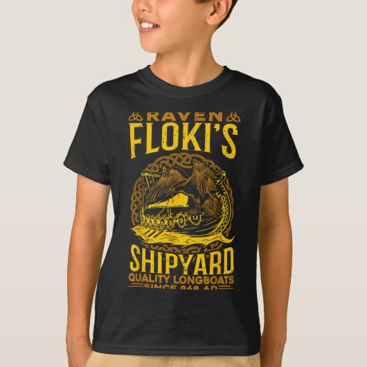 Raven Flokis Shipyard Nordic Mythology Viking T-shirt (Voorkant)