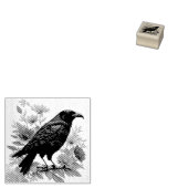 Raven Floral Art Rubberstempel (Gestempeld)