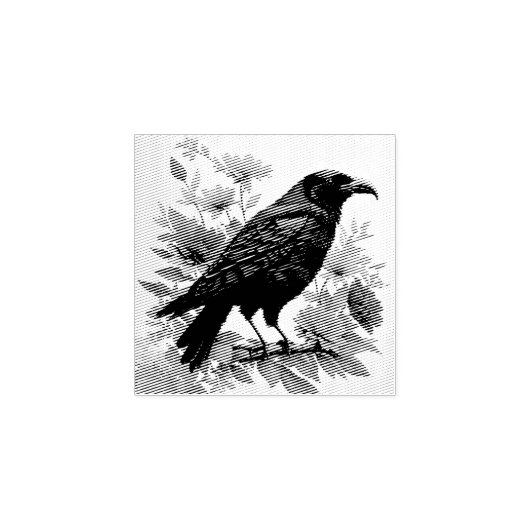 Raven Floral Art Rubberstempel (Afrduk)