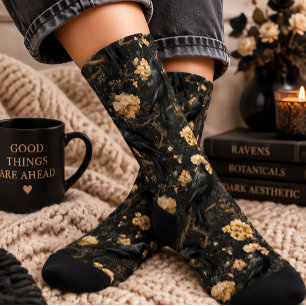Raven Floral Gothic Vintage Kraai Halloween Sokken