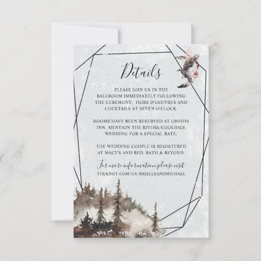 Raven, Forest en Crescent Moon Details Card Kaart (Voorkant)