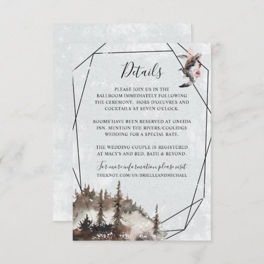 Raven, Forest en Crescent Moon Details Card Kaart (Voorkant / Achterkant)